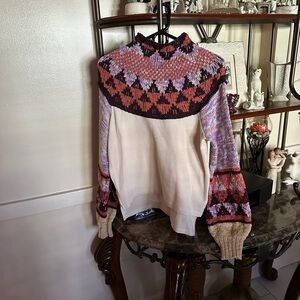 Free People Multicolor Cowl Neck Sweater
